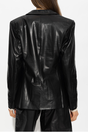 Rag & Bone 'Razor' leather blazer | Maison Kitsun fox-appliqu polo